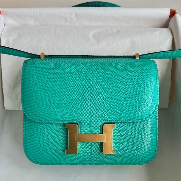 【エルメス HERMES】コンスタンス3 ミニ ヴェールコミック(6W)リザード ゴールド金具 D刻印(100%手縫い)